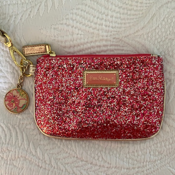 Lilly Pink Glitter Wristlet - Picture 1 of 4